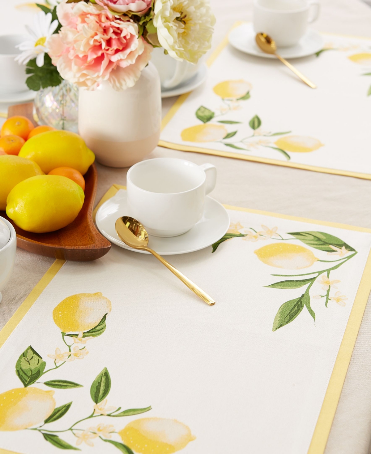 Design Imports Lemon Bliss Placemat, Set Of 6 In Lemon Bliss