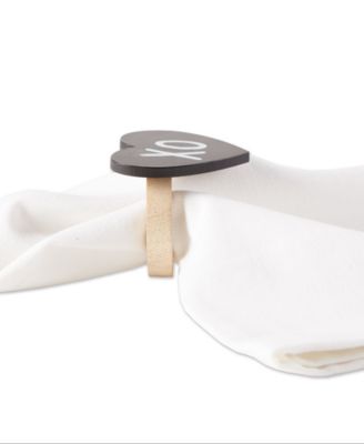 Heart Chalkboard Napkin Ring, Set of 6