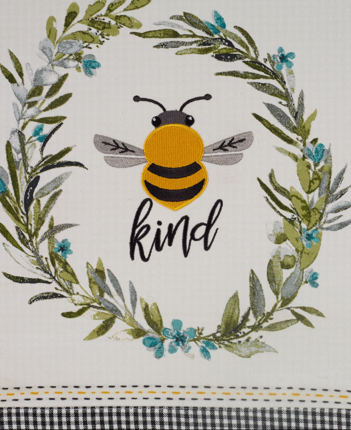 Design Imports Bee Kind Reversible Embellished Table Runner, 14" X 72" In Bee Kind