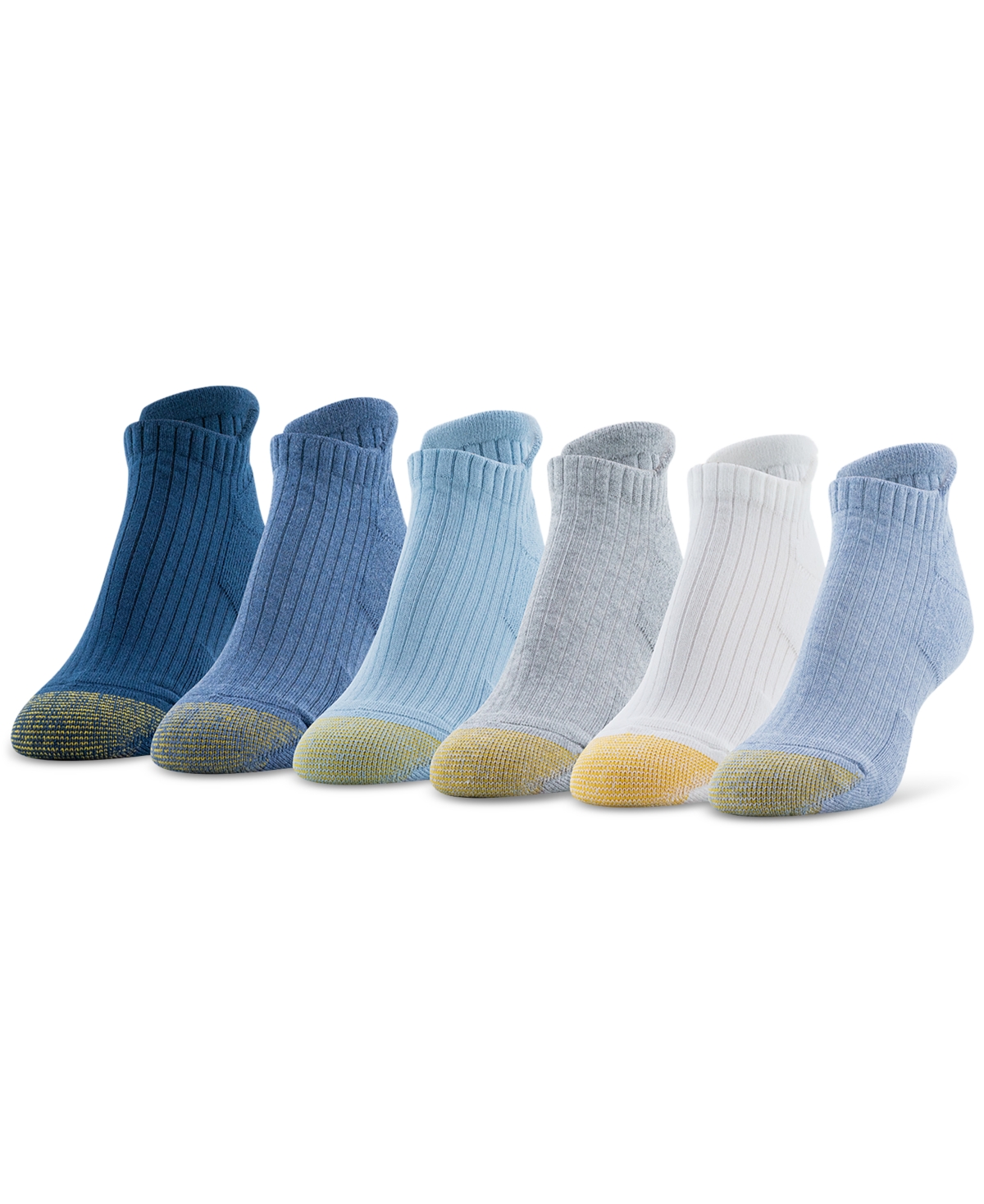 Women's 6-Pk. Everyday No Show Tab Socks GTDL0154R06 - Blue Pack (Asst 3)