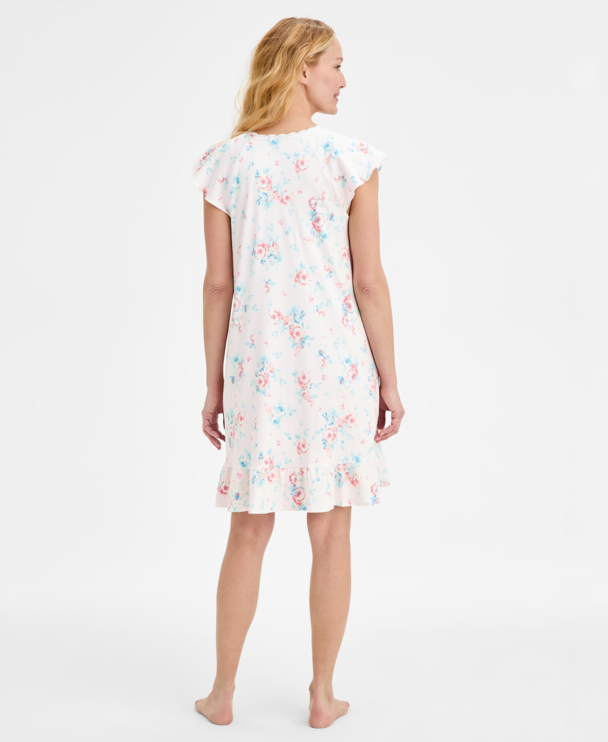 Charter Club Women's Cotton Flutter-sleeve Chemise, Exclusively At Macy's
