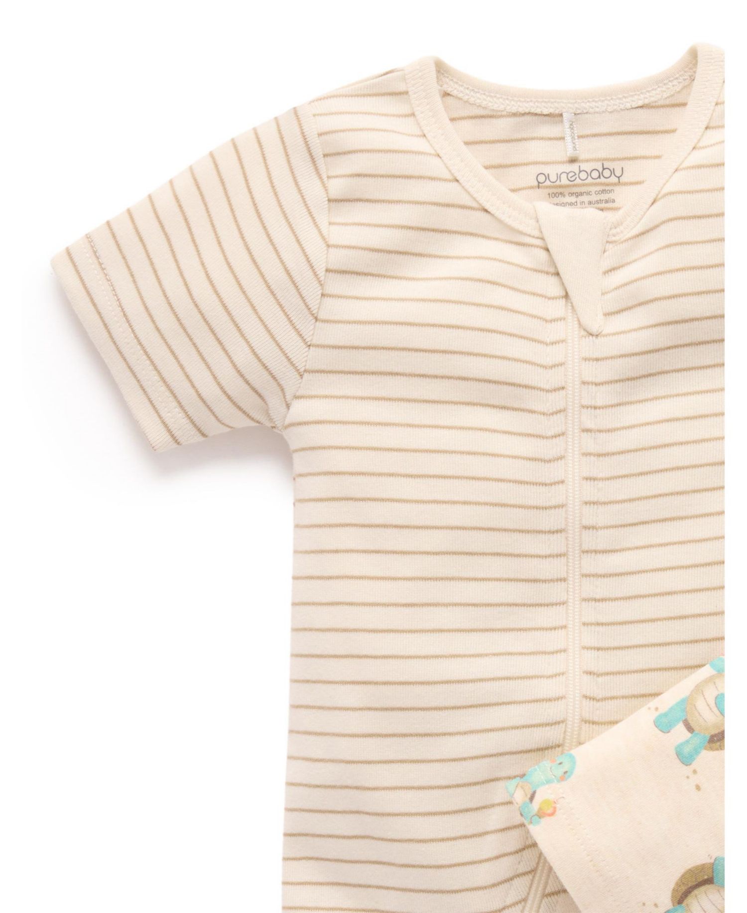 Baby Boy and Baby Girl Short Sleeve 2 Pack Zip Coverall