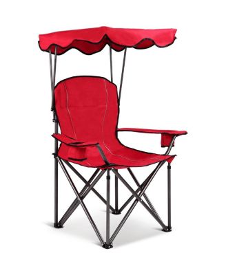 Portable Folding Beach Canopy Chair with Cup Holders
