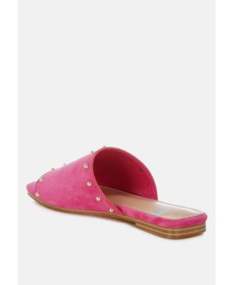 Odalia Soft Suede Leather Studded Flats