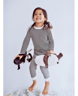 Big Boys Organic Cotton 2PC Pajama Set, Greenwich (Black & White)