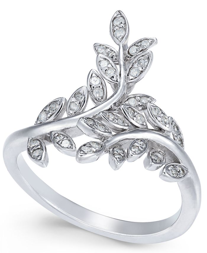 Macy's Diamond Vine Ring (1/3 ct. t.w.) in Sterling Silver - Macy's