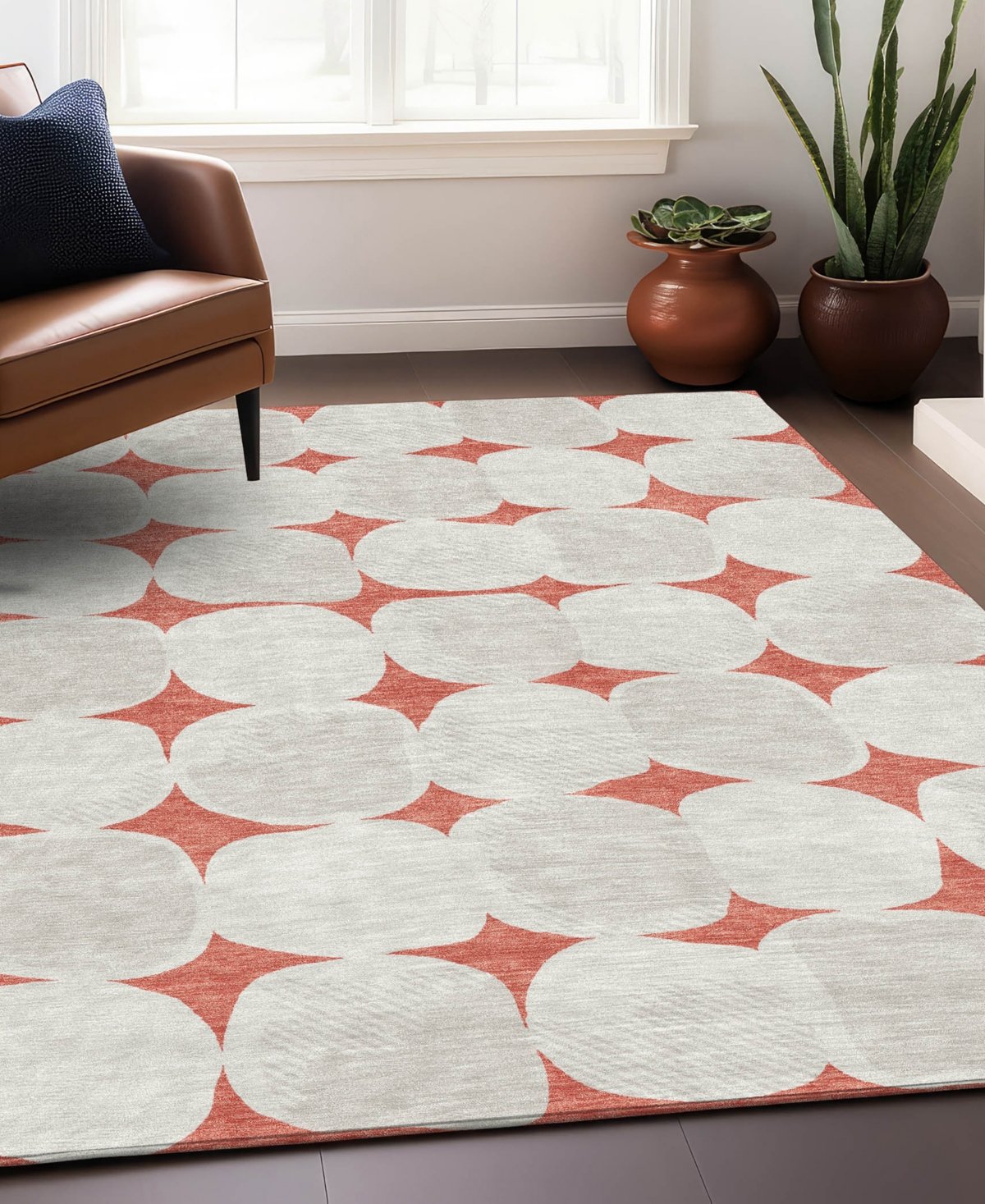 Addison Chantille Machine Washable Acn870 2'6"x3'10" Area Rug In Salmon