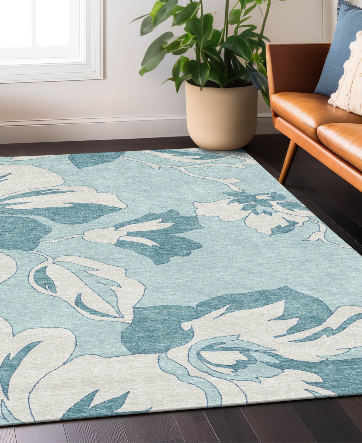 Addison Chantille Machine Washable Acn857 2'6"x3'10" Area Rug In Teal