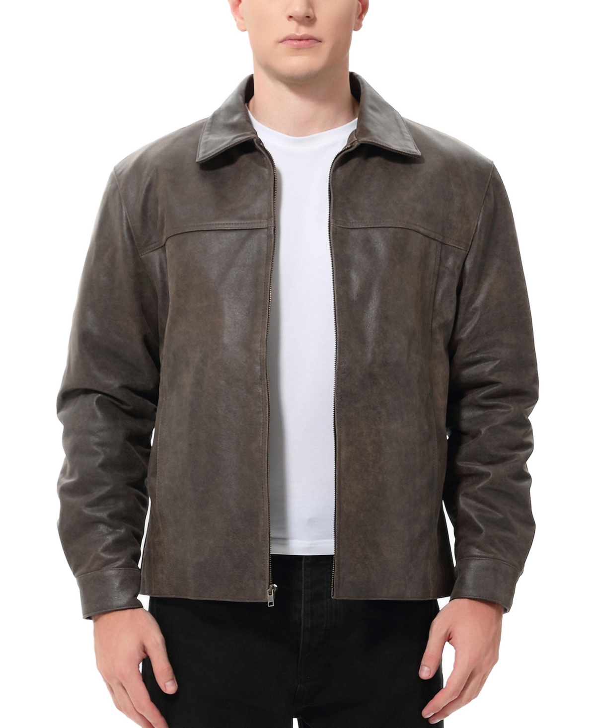Bgsd Men David Distressed Leather Jacket
