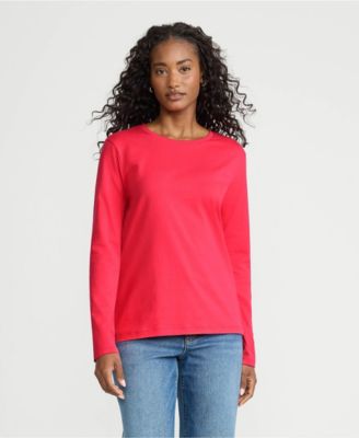 Women's Tall Supima Cotton Long Sleeve Crewneck T-Shirt
