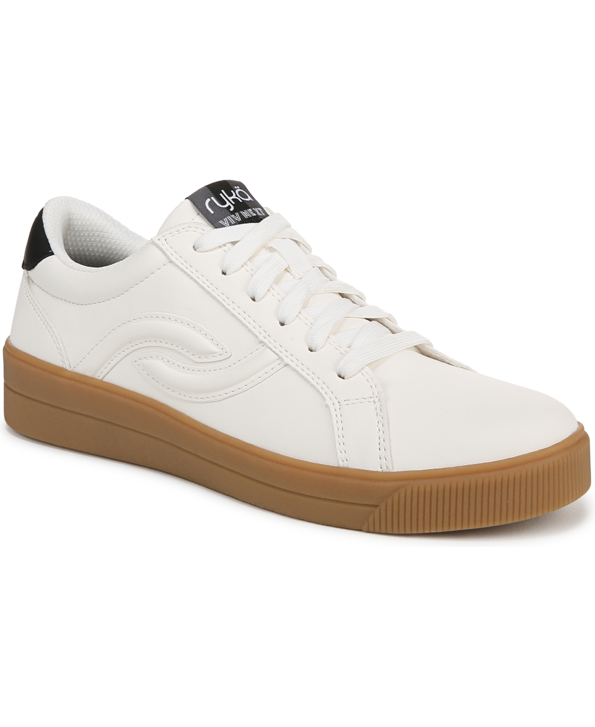 Women's Viv Next Court Lace Up Inspired Sneakers - White Leopard Faux Leather