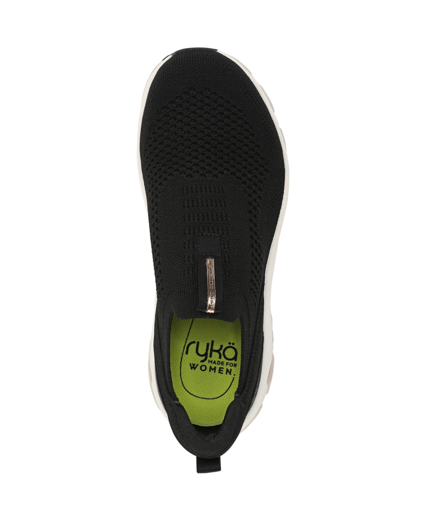 Женские кроссовки Ryka Devotion Max Knit Slip On Walking, цвет: Чёрный вязаный — фото 4