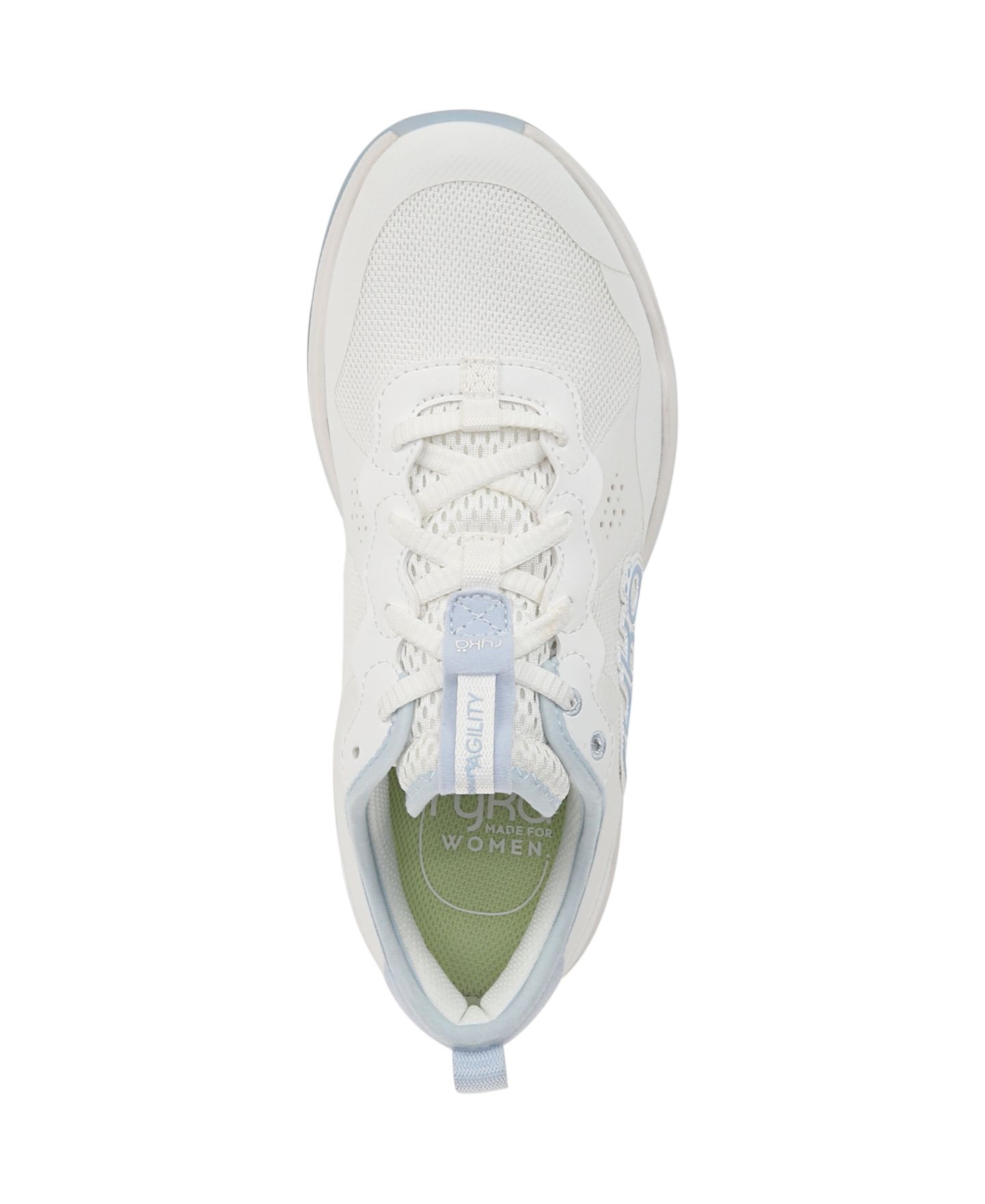 Женские кроссовки Ryka Court Agility Cross Training Lace Up, цвет: Белый / Синий сетчатый — фото 4