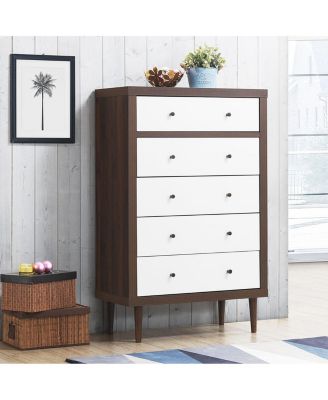 5 Drawer Dresser Wood Chest of Drawers Storage Freestanding Cabinet Organizer