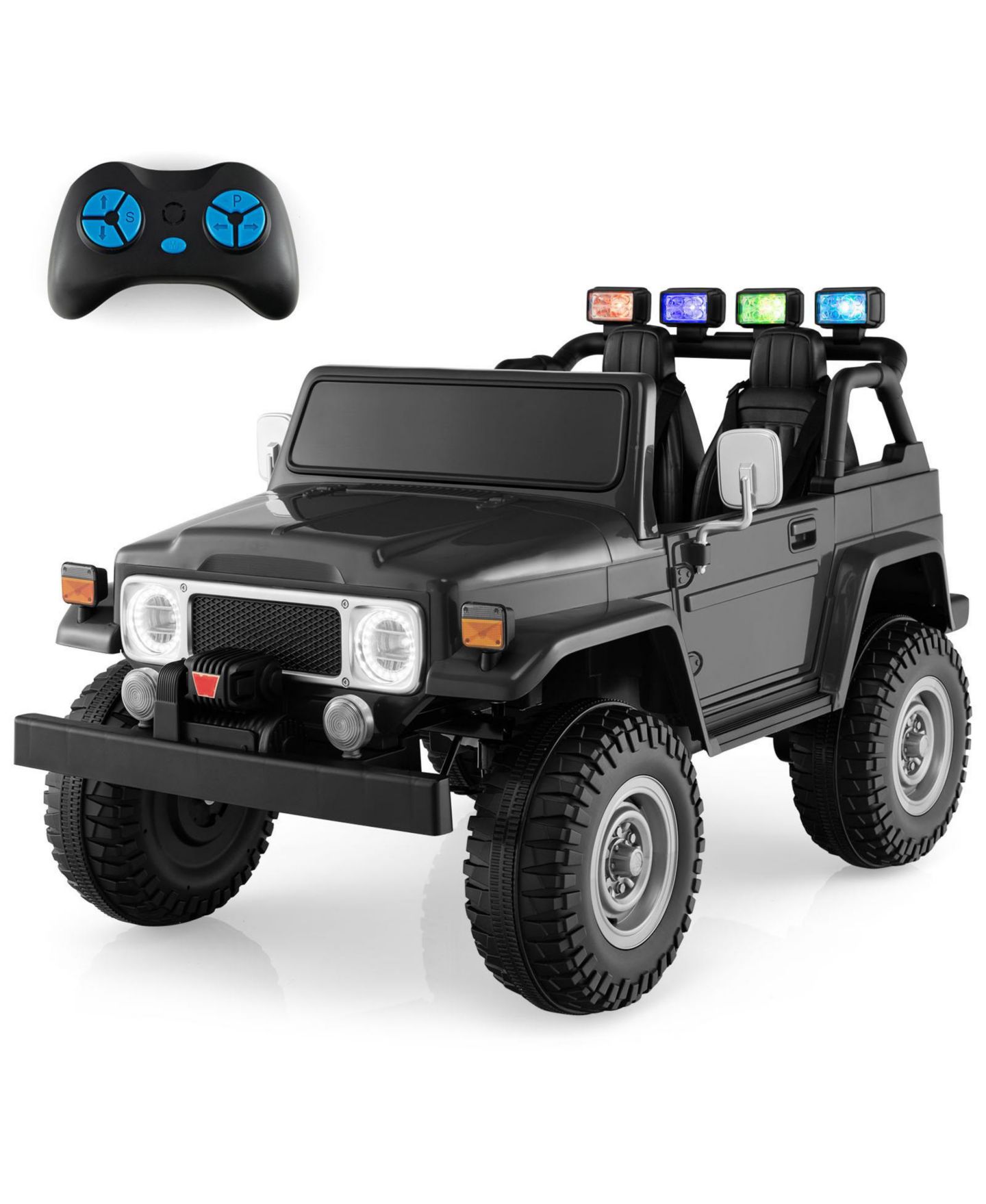 Детская игрушка Slickblue Toyota FJ40 2-Seat Ride-On Car with 2.4G Remote Control, 3–8 лет, цвет: Чёрный — фото 5