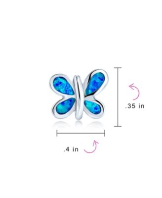 Blue Opal Butterfly Stud Earrings Sterling Silver Jewelry