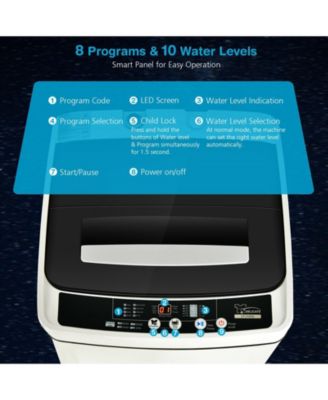 Full-Automatic Washing Machine 1.5 Cubic Feet 11 LBS Washer and Dryer