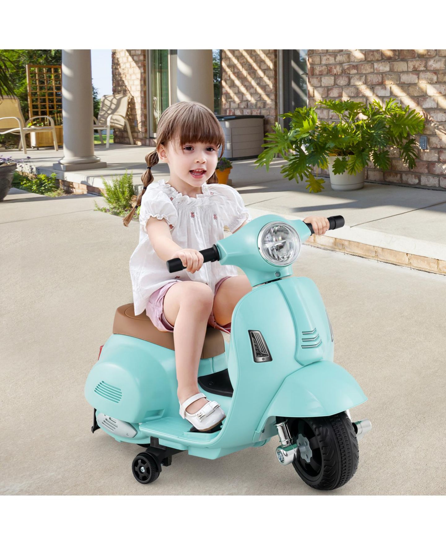 Детская игрушка Slickblue Licensed Kids Ride On Motorcycle with LED Headlight Horn and Footrest, цвет: Зелёный — фото 4