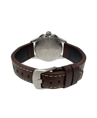 Men's Spitfire Lock Chronograph Brown Leather Strap Watch, 42mm