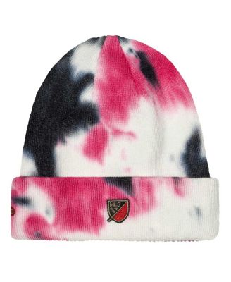 Men's Black Atlanta United FC Psychedelic Tie-Dye Cuffed Knit Hat