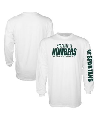 Blue 84 - Men's and Women's White Michigan State Spartans Strength in Numbers Long Sleeve T-Shirt