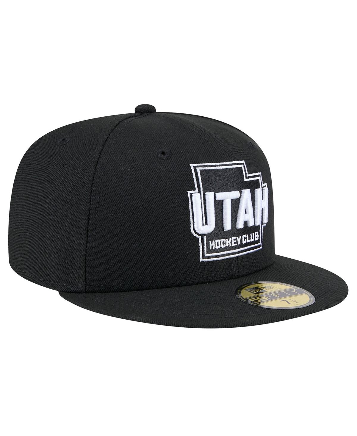 Shop New Era Men's Black Utah Hockey Club State Shape 1st Season 59fifty Fitted Hat