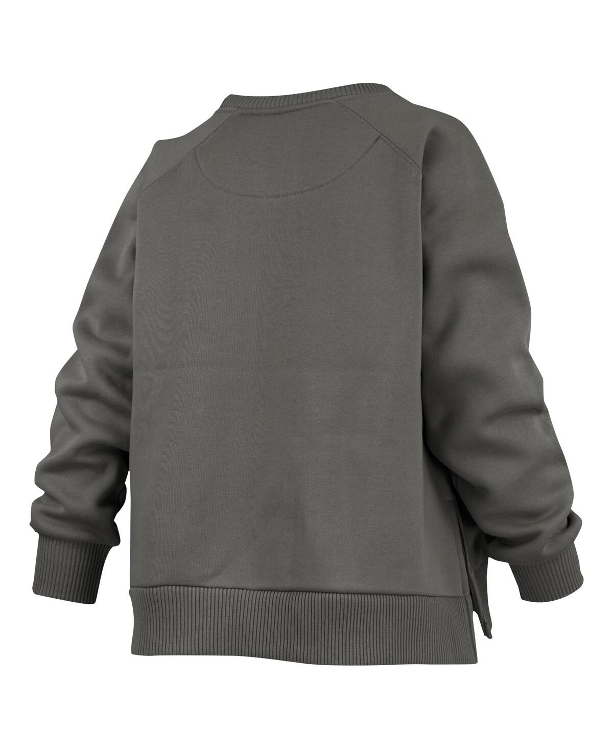 PRESSBOX WOMEN'S CHARCOAL ALABAMA CRIMSON TIDE POCKETED RAGLAN PULLOVER SWEATSHIRT 