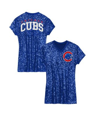 Outerstuff - Big Girls Royal Chicago Cubs Sequin V-Neck Dress