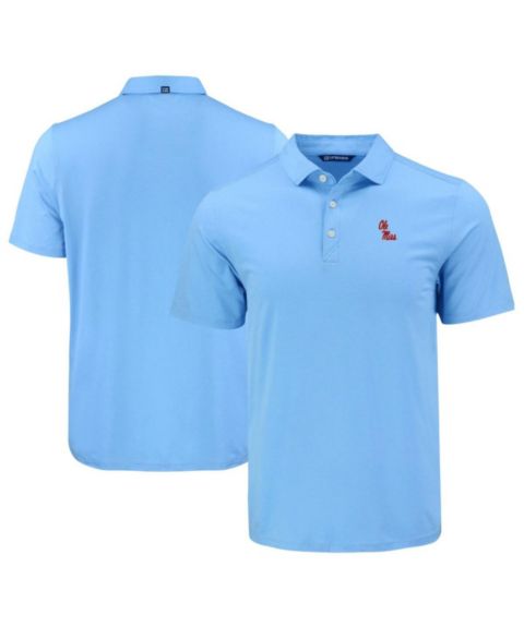 Мужское поло Cutter & Buck Powder Blue Ole Miss Rebels Coastline Epic Comfort Eco Polo Shirt