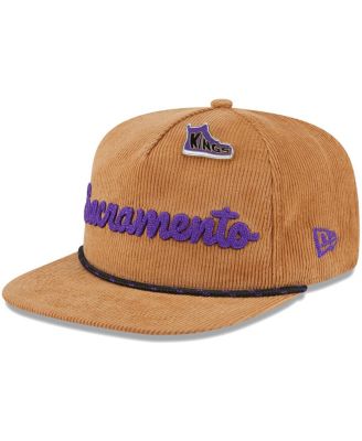 New Era - Men's Tan Sacramento Kings Victory Grove Corduroy Sneaker Pin Golfer Snapback Hat