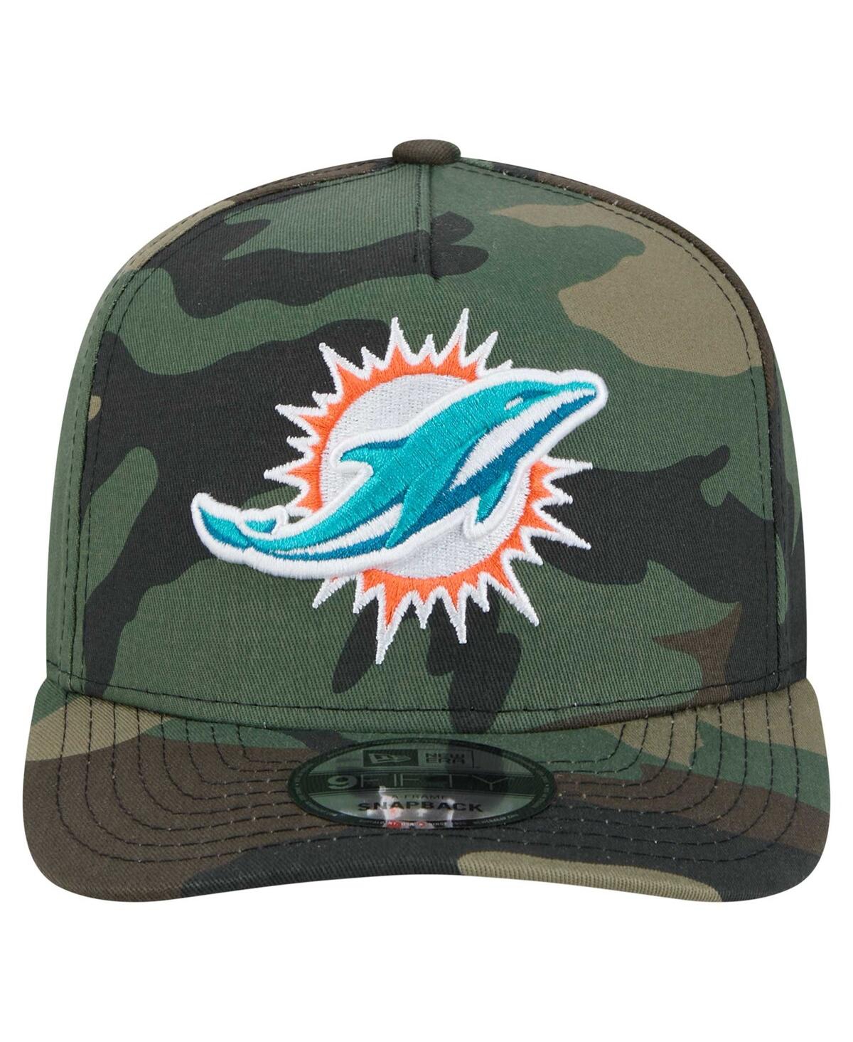 NEW ERA MEN'S CAMO MIAMI DOLPHINS WOODSY 9FIFTY SNAPBACK HAT 