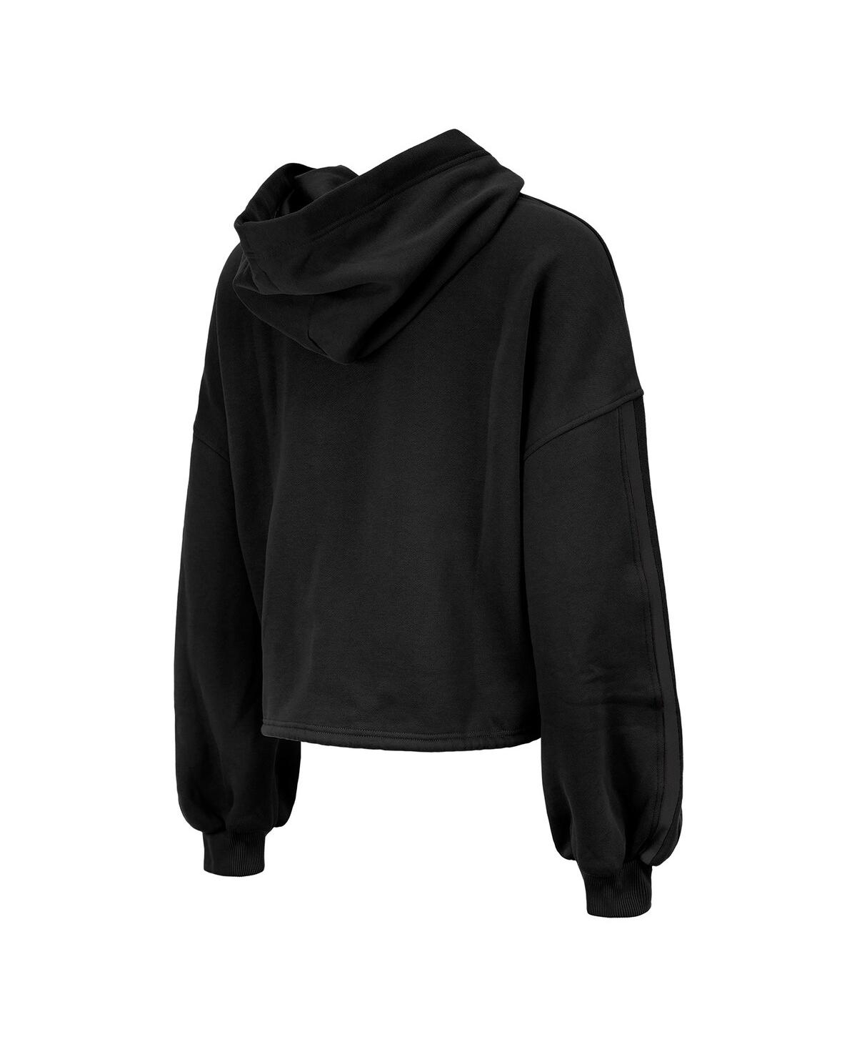 NEW ERA WOMEN'S BLACK LOS ANGELES LAKERS 2024/25 CITY EDITION CROPPED PULLOVER HOODIE 
