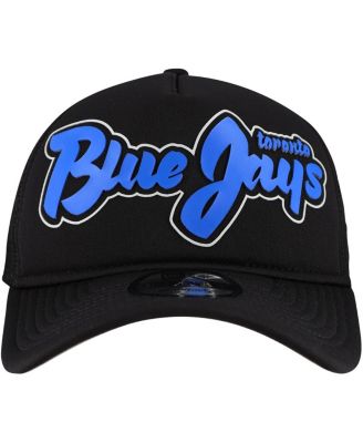 Men's Black Toronto Blue Jays Retro Bold A-Frame Trucker 9FORTY Adjustable Hat