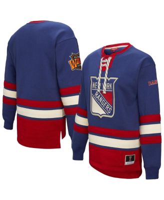 Mitchell & Ness - Women's Blue New York Rangers Heritage Lace-Up Pullover Sweatshirt