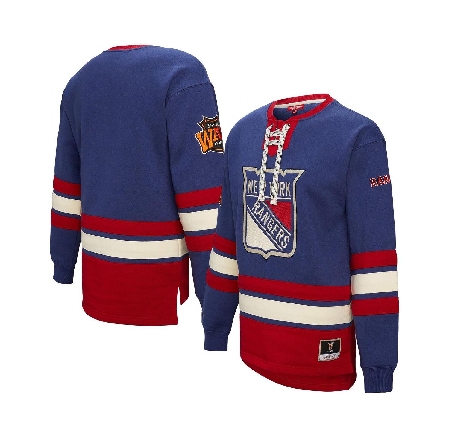 Women's Blue New York Rangers Heritage Lace-Up Pullover Sweatshirt
