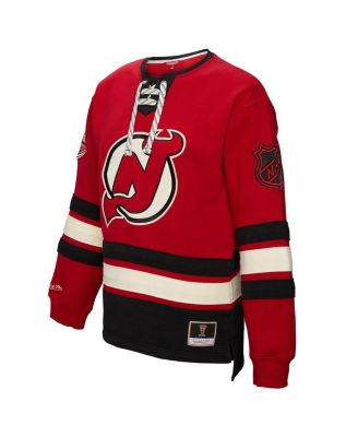 Women's Red New Jersey Devils Heritage Lace-Up Pullover Sweatshirt