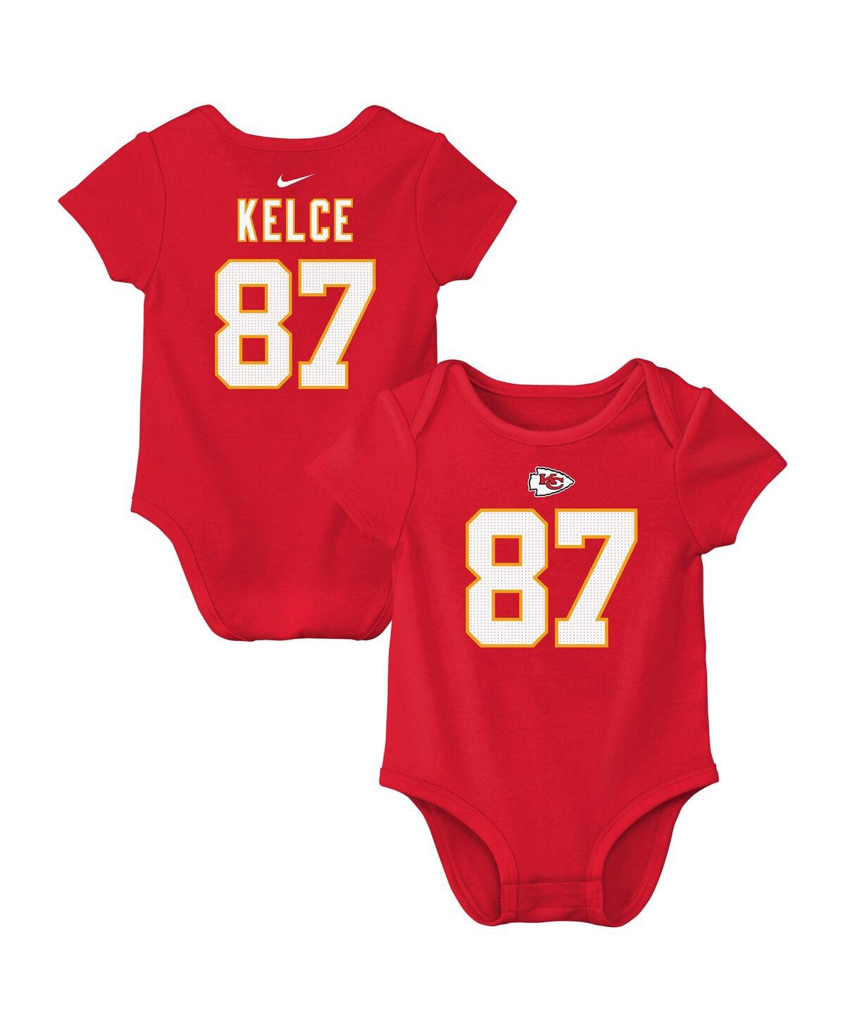 Nike Baby Boys And Girls Travis Kelce Red Kansas City Chiefs Player Name Number Bodysuit In Red