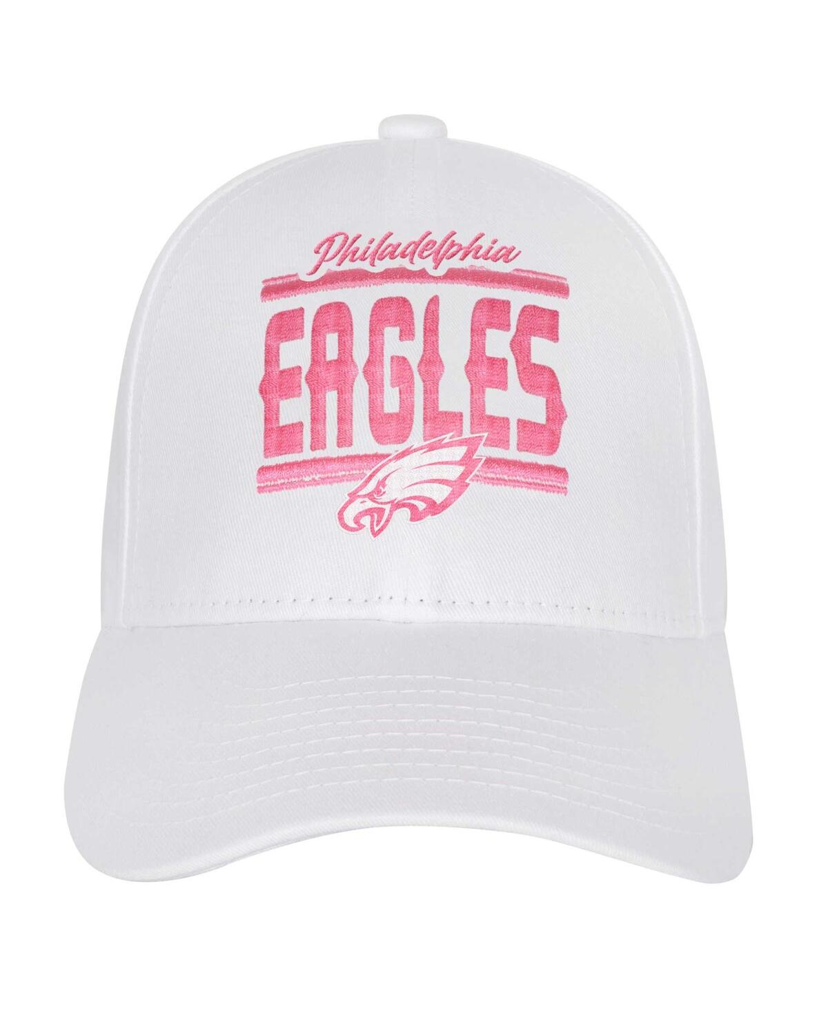 Outerstuff Big Girls Philadelphia Eagles All White Structured Adjustable Hat In White