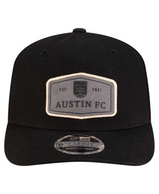 Men's Black Austin FC Labeled 9SEVENTY Trucker Stretch-Snap Adjustable Hat