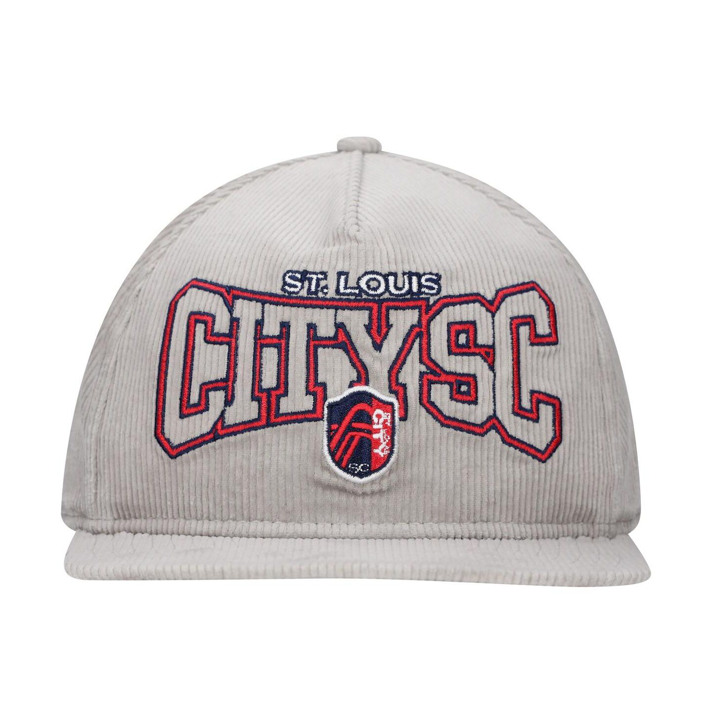Мужская кепка New Era Gray St. Louis City SC Corduroy Golfer Adjustable Hat — фото 5