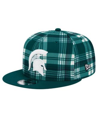 New Era - Men's Green Michigan State Spartans Plaid 9FIFTY Snapback Hat