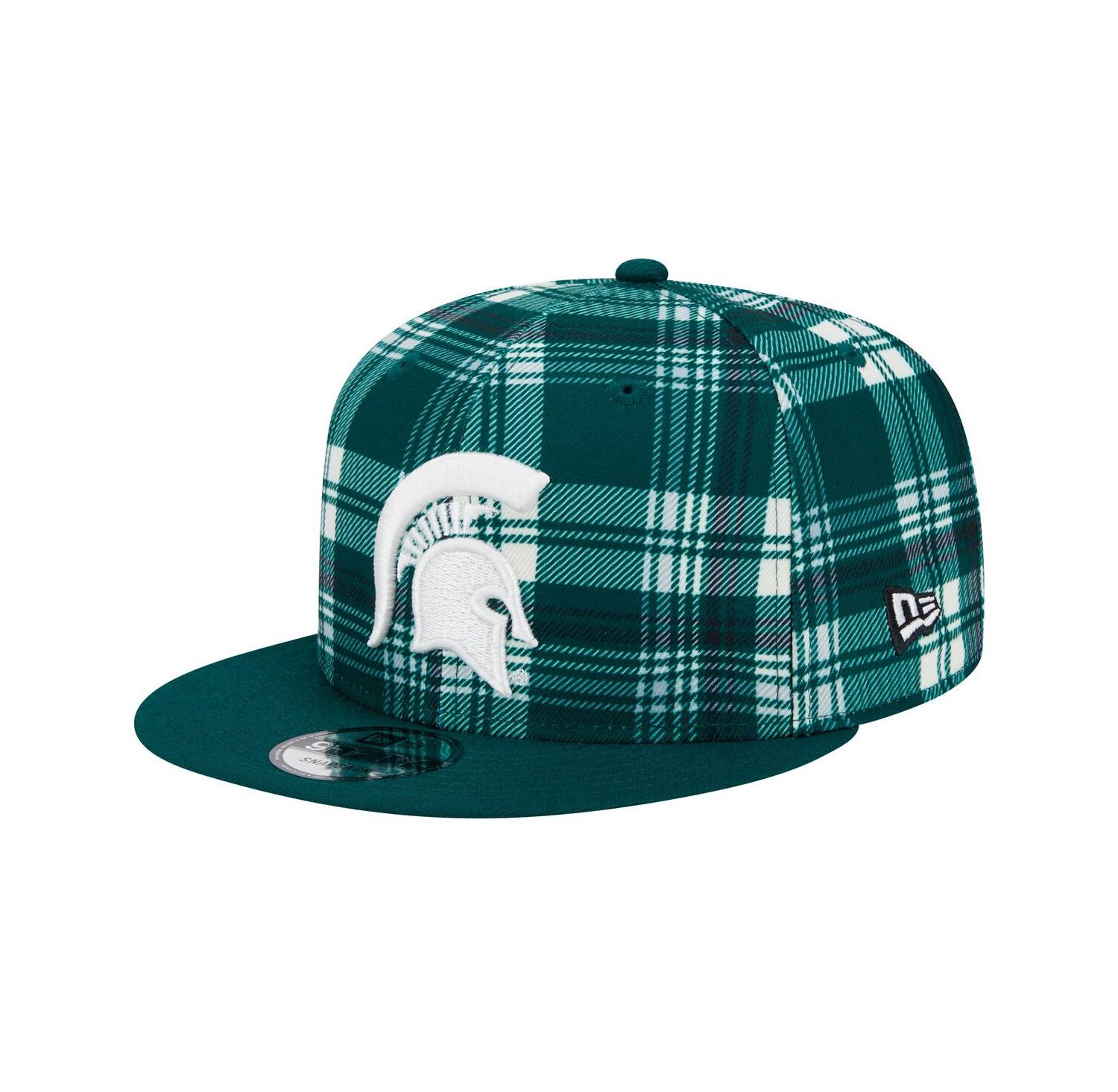 Men's Green Michigan State Spartans Plaid 9FIFTY Snapback Hat
