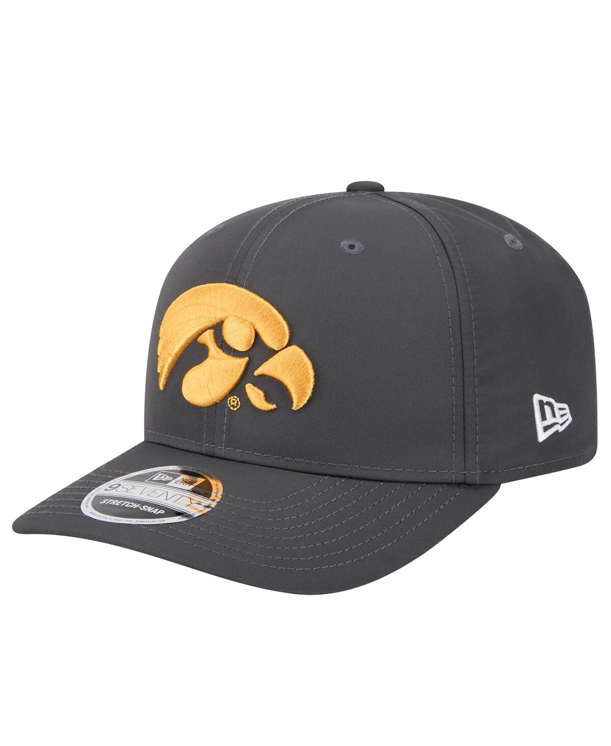 NEW ERA MEN'S CHARCOAL IOWA HAWKEYES 9SEVENTY STRETCH-SNAP HAT 