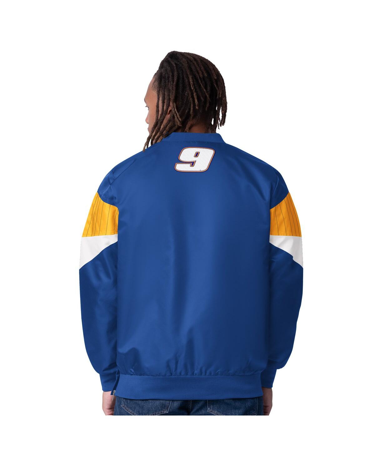 Starter Men's Royal Chase Elliott Napa Striker I V-neck Pullover Jacket In Blue