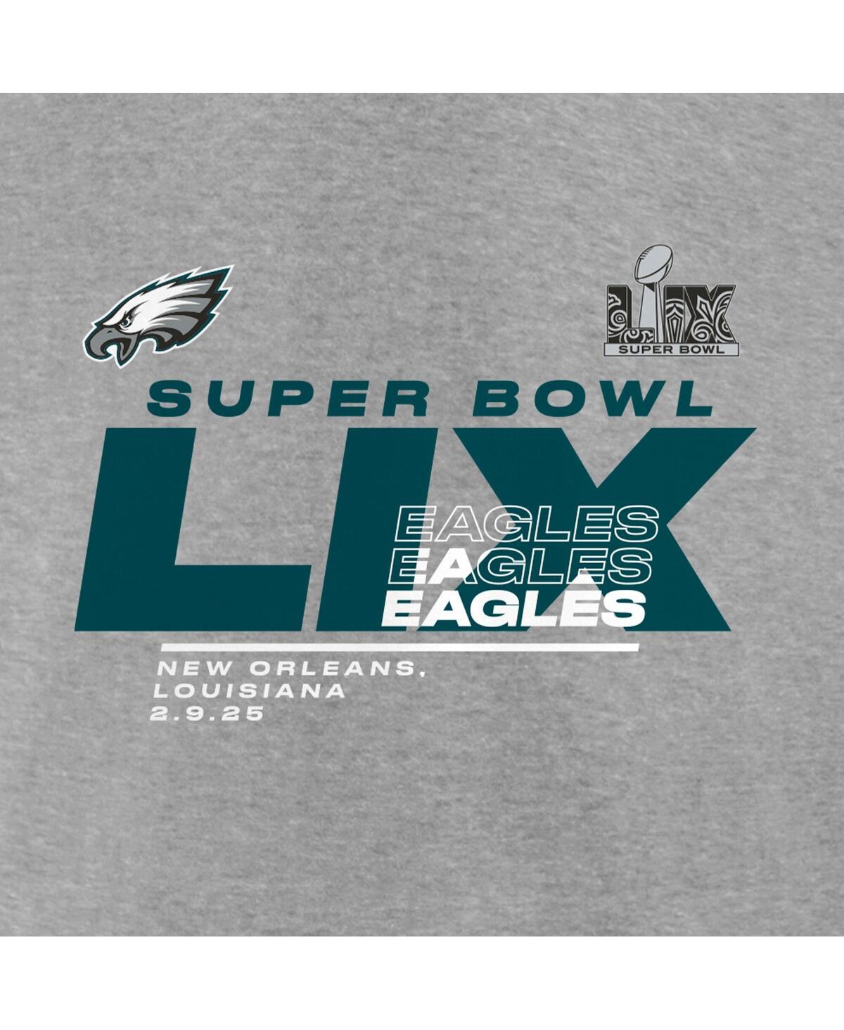 Fanatics Men's Heather Gray Philadelphia Eagles Super Bowl Lix Big Tall Quick Pass Long Sleeve T-shirt In Heather Gray