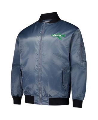 Men's Charcoal New York Jets Big Tall Bomber Full-Zip Jacket