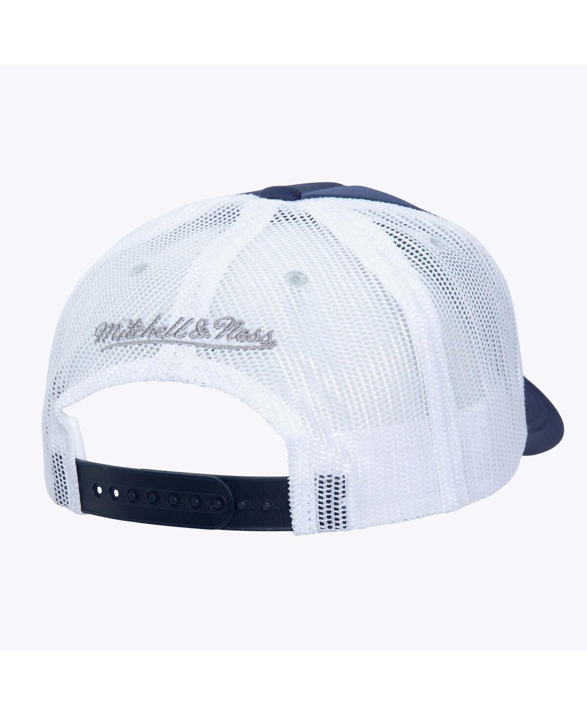 Mitchell & Ness Men's Navy/white Dallas Cowboys Stripe Front Trucker Adjustable Hat In Navy,white