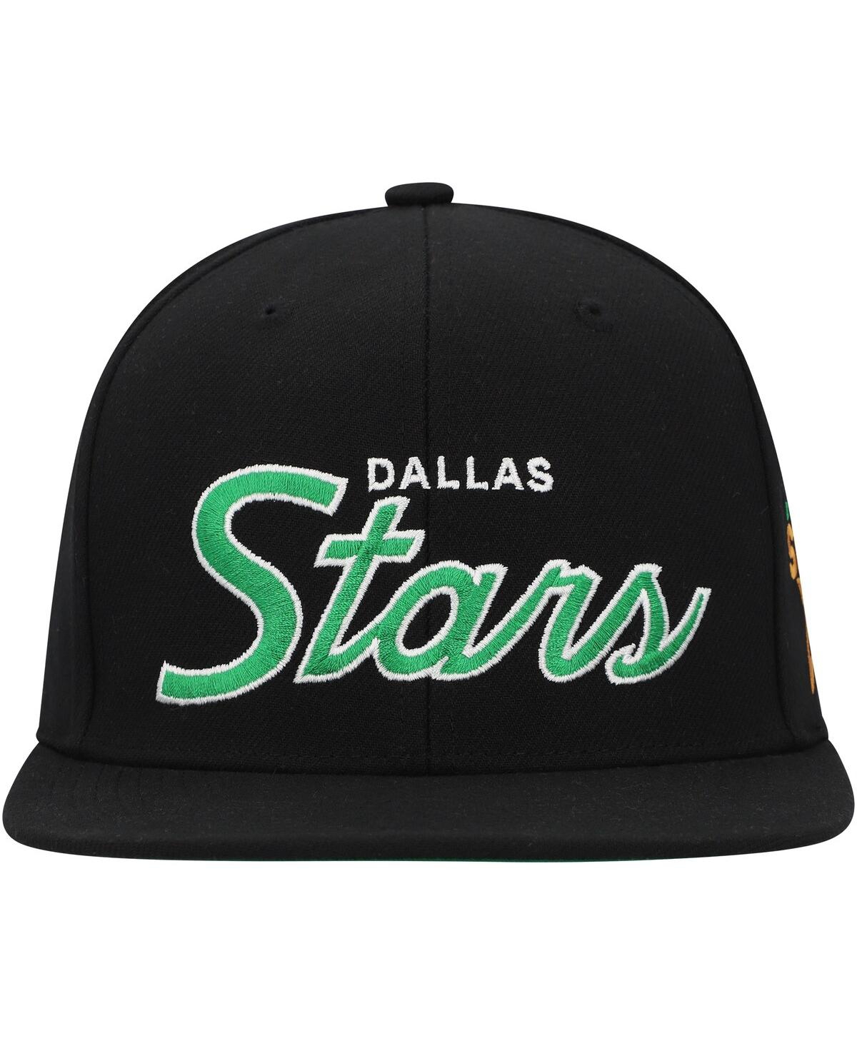 Mitchell & Ness Men's Black Dallas Stars Core Team Script 2.0 Snapback Hat In Black