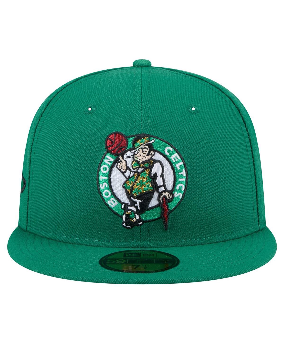 New Era Men's Kelly Green Boston Celtics Throwback Pennant 59fifty Fitted Hat In Kelly Green