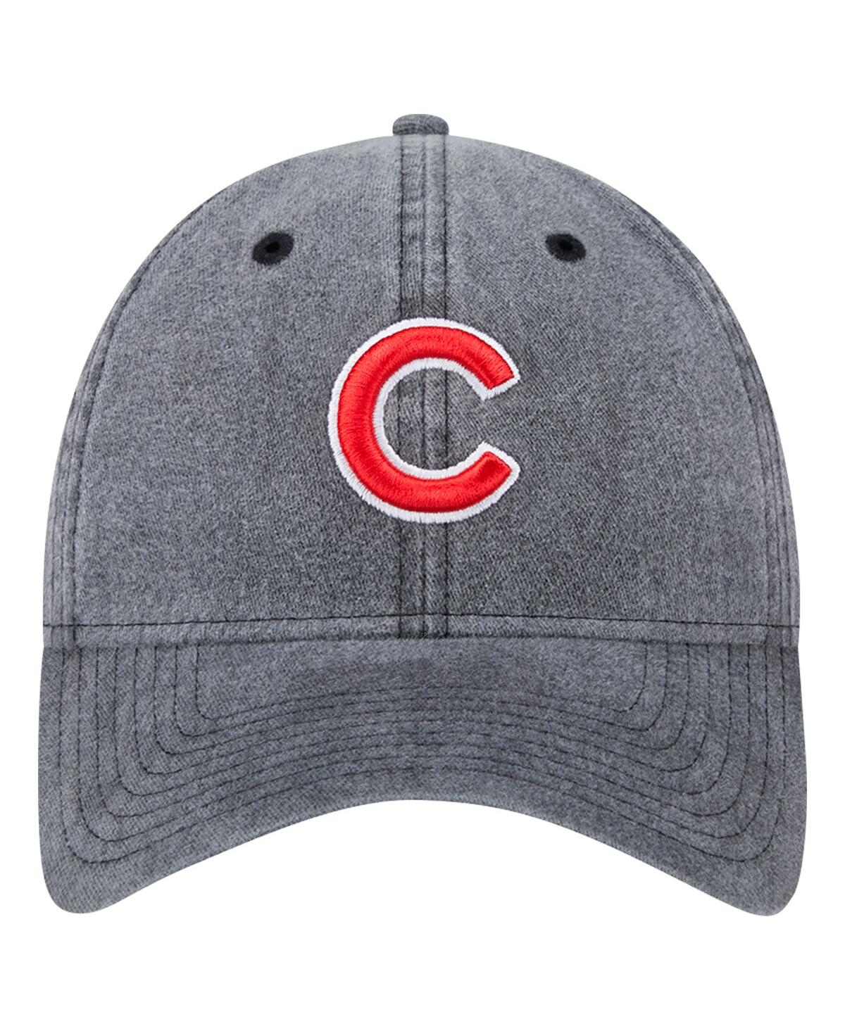 NEW ERA MEN'S BLACK CHICAGO CUBS RUGGED TEAM 9TWENTY ADJUSTABLE HAT 